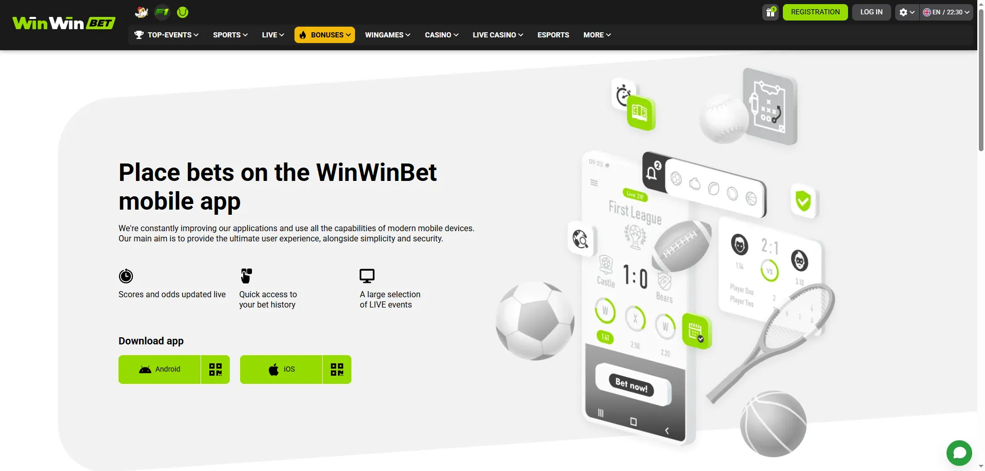 Application mobile WinWin Bet — télécharger sur Android et iOS au Sénégal