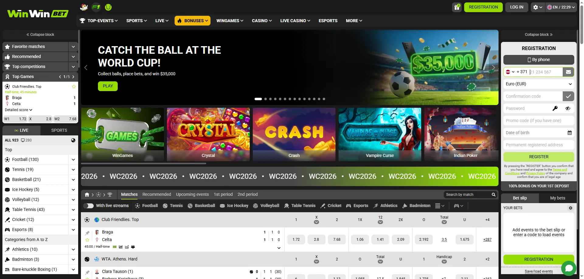 WinWin Bet Sénégal — aperçu de la plateforme de casino en ligne